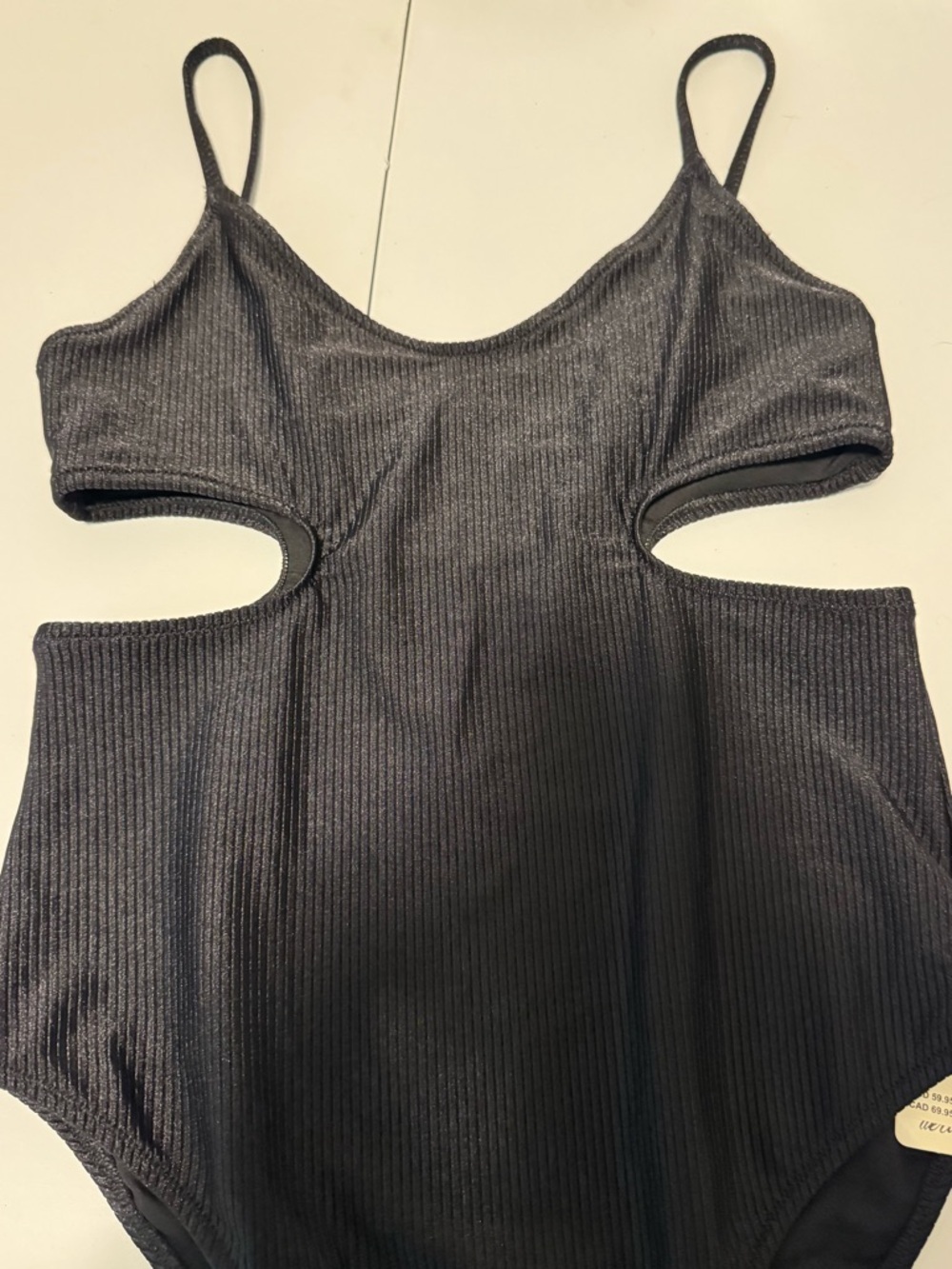 aerie Black Cheeky Voop One-Piece Swimsuit with Side Cutouts NWT Size Medium - Picture 10 of 10